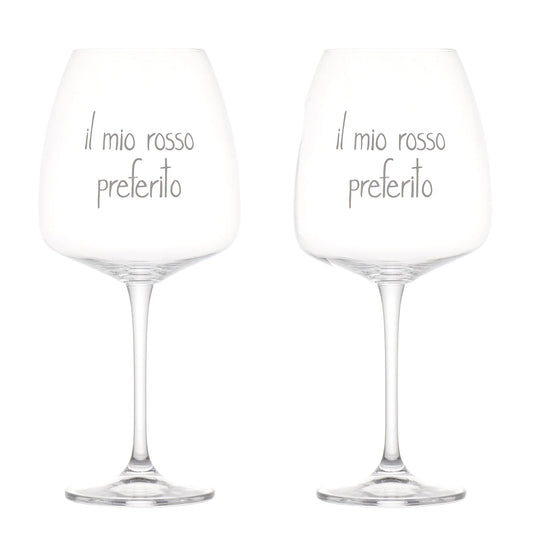 Set 2 Calici Vino "Il mio Rosso preferito"