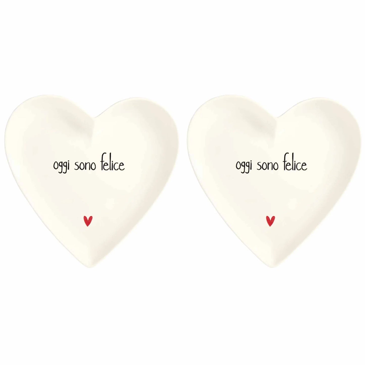 Set 2 Piatti Cuore "Oggi sono felice"