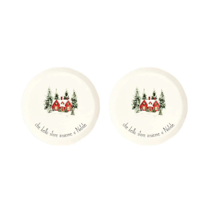 Set 2 Piatti Dessert Natale - Vari Decori