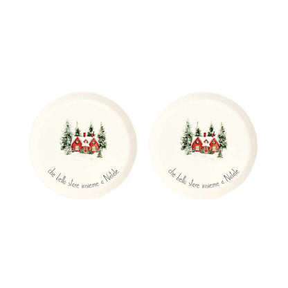 Set 2 Piatti Dessert Natale - Vari Decori