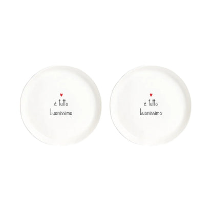 Set 2 Piatti Dessert - Varie Scritte