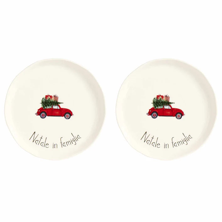 Set 2 Piatti Dessert Natale - Vari Decori