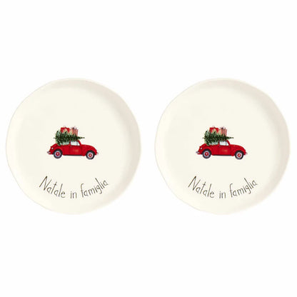 Set 2 Piatti Dessert Natale - Vari Decori