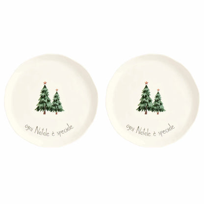 Set 2 Piatti Piani Natale - Vari Decori