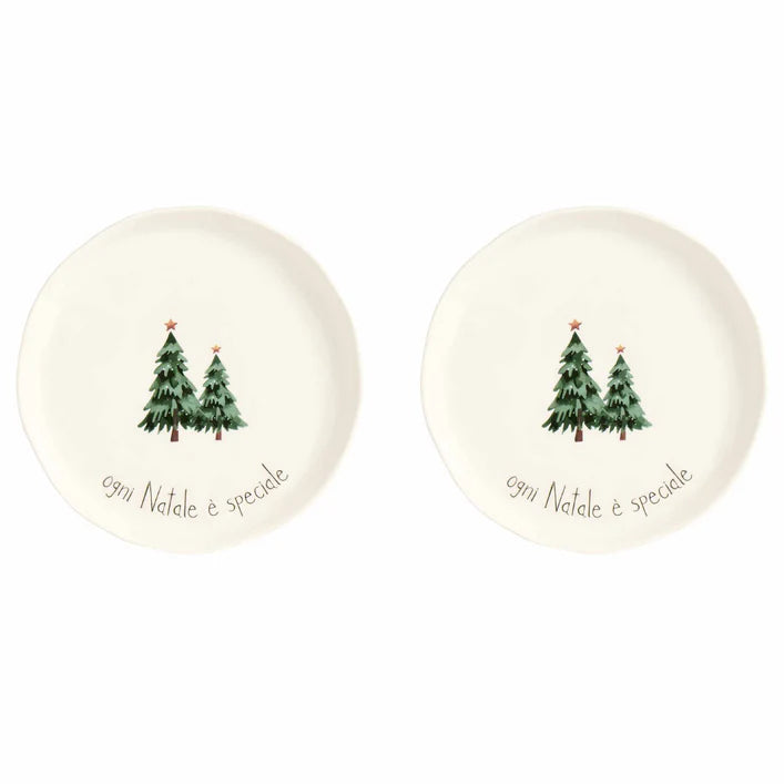 Set 2 Piatti Dessert Natale - Vari Decori
