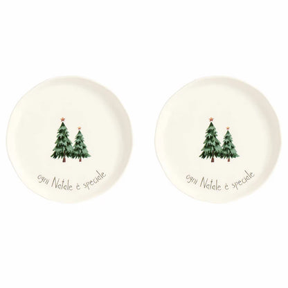 Set 2 Piatti Dessert Natale - Vari Decori