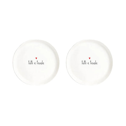Set 2 Piatti Dessert - Varie Scritte
