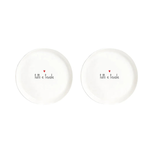 Set 2 Piatti Dessert - Varie Scritte