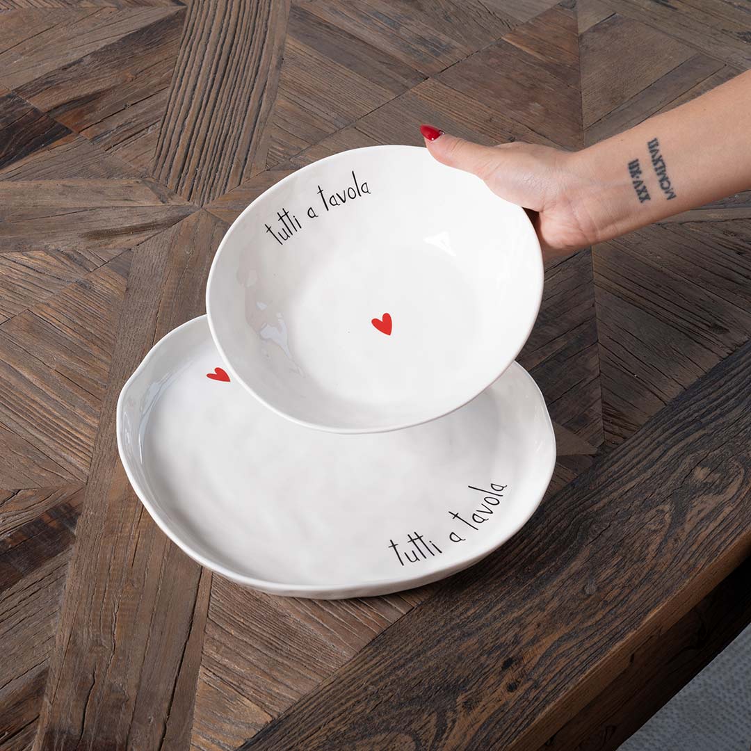 Set 2 Piatti Fondi - Varie Scritte