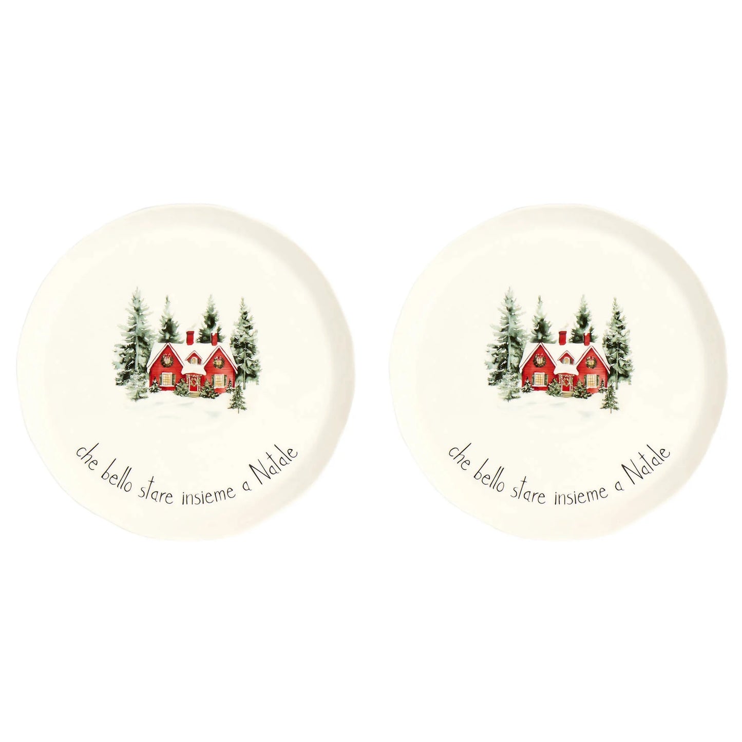 Set 2 Piatti Piani Natale - Vari Decori