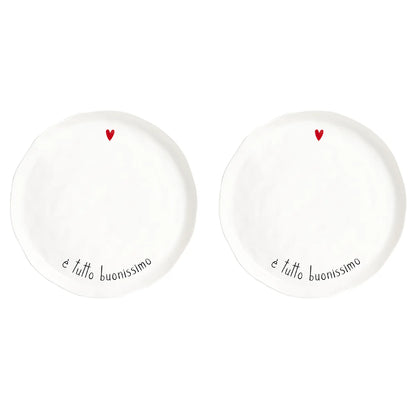 Set 2 Piatti Piani - Varie Scritte