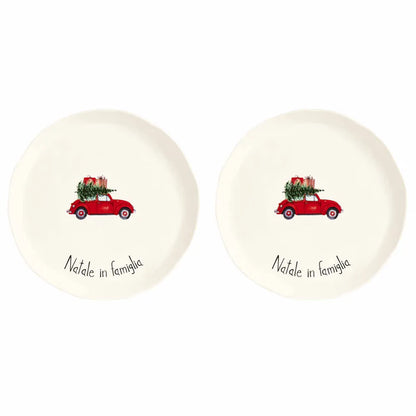 Set 2 Piatti Piani Natale - Vari Decori