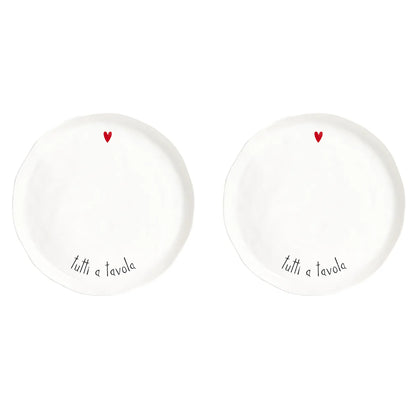 Set 2 Piatti Piani - Varie Scritte