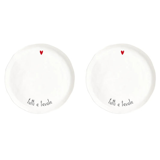 Set 2 Piatti Piani - Varie Scritte