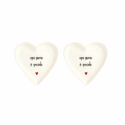 Set 2 Piatti Cuore 12cm "Ogni Giorno è Speciale"