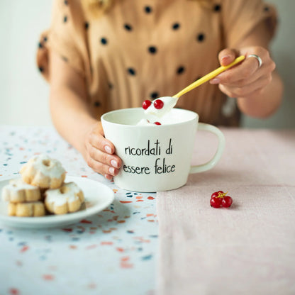 Tazza colazione "Ricordati di Essere Felice"