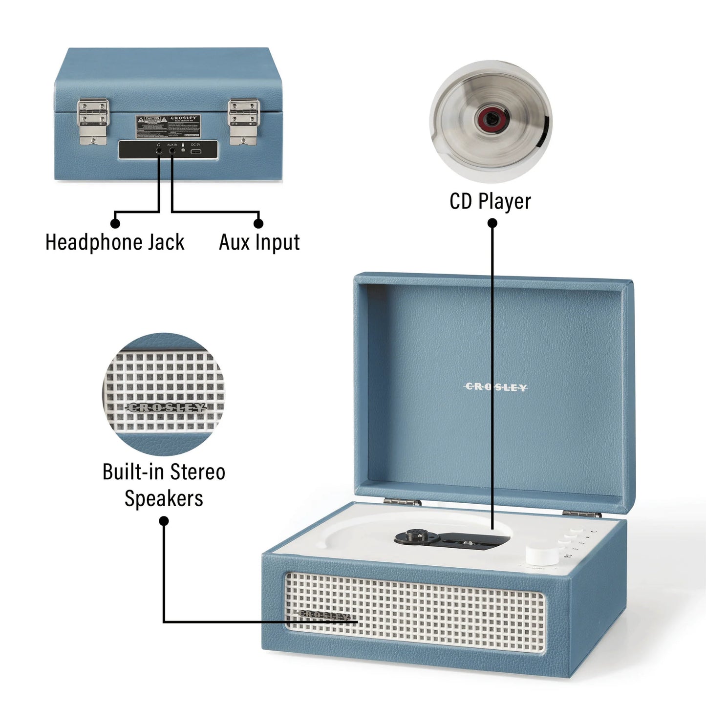 Giradischi CD Player Voyager - Washed Blue