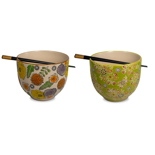 Set 2 ciotole Ramen + 2 coppie di bacchette Pechino
