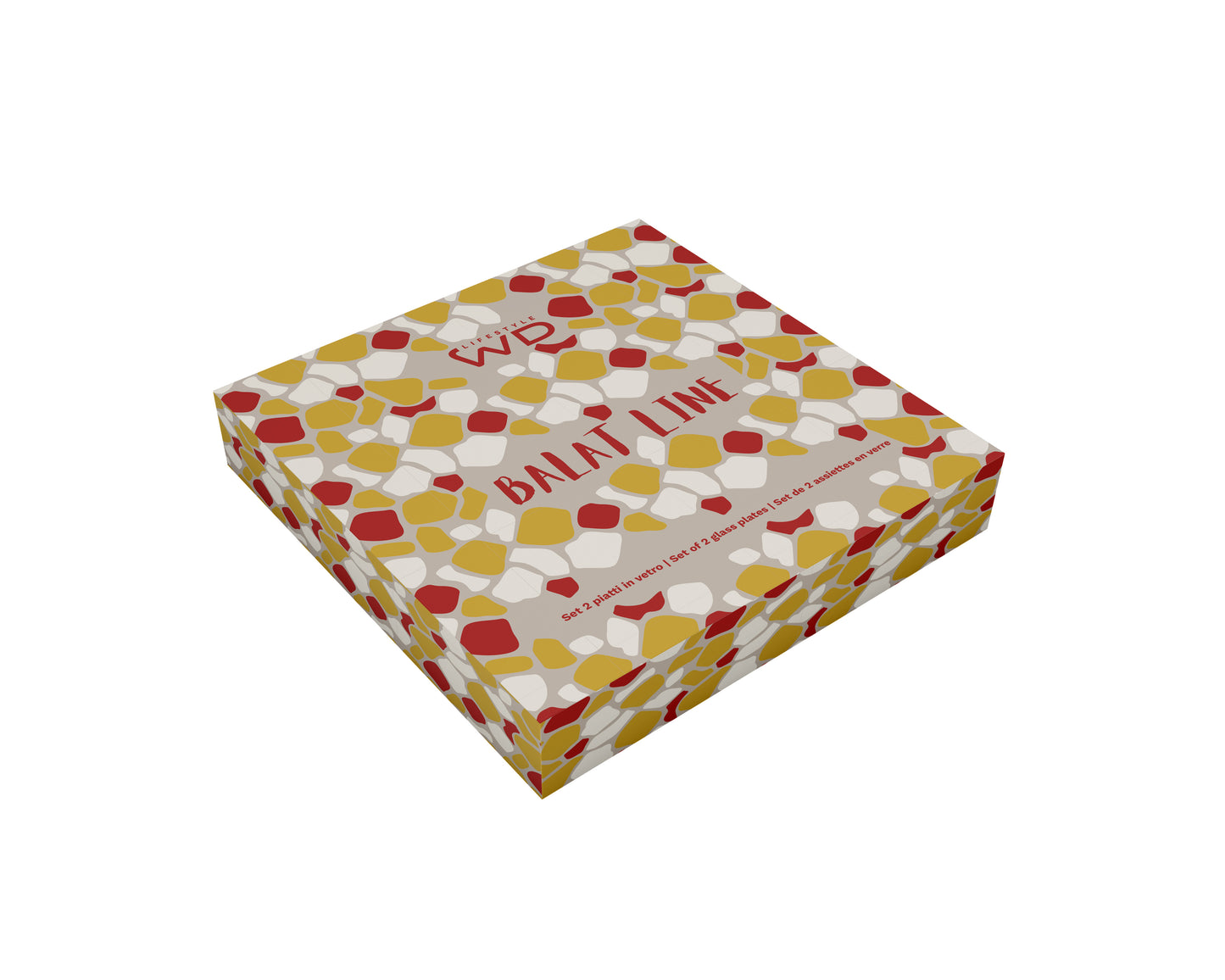 Set 2 piatti piccoli in vetro Balat Line - Argento
