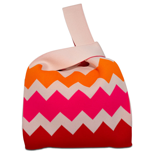 Borsa a nodo lavorata a maglia