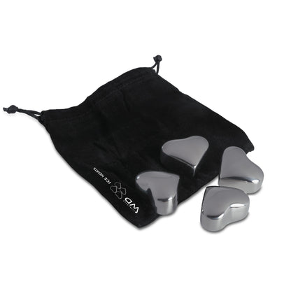 Set 4 cuori raffredda drink riutilizzabili