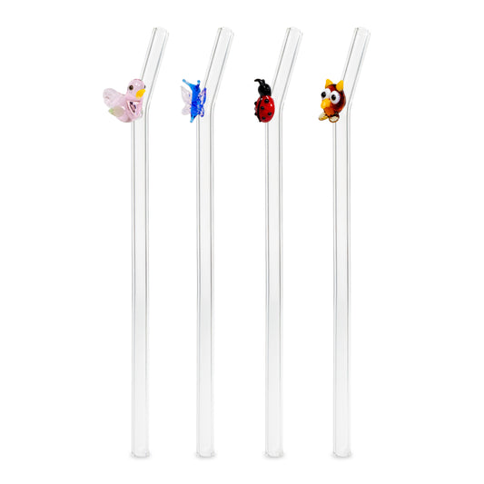 Set 4 Cannucce in Vetro - Vari Decori