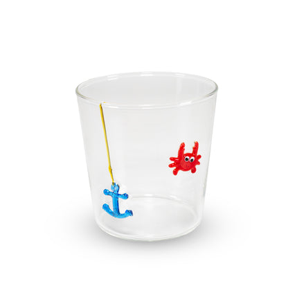 Bicchiere con Decori Marini