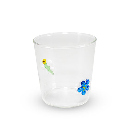 Bicchiere con Decori Floreali