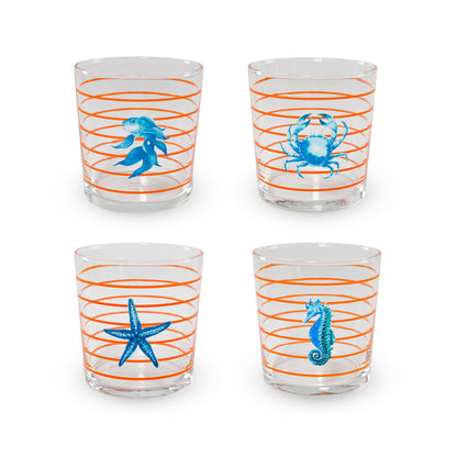 Set 4 Bicchieri BREST LINE - Mare Arancione