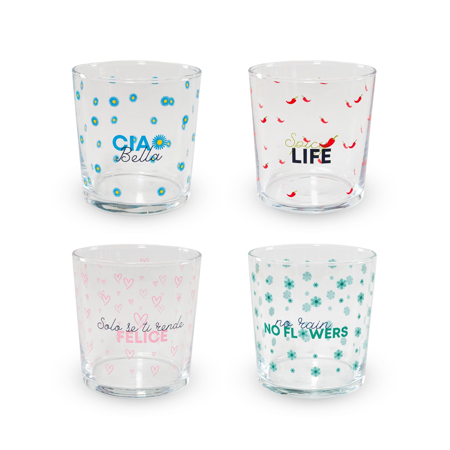 Set 4 Bicchieri BREST LINE - Scritte