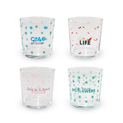 Set 4 Bicchieri BREST LINE - Scritte