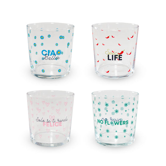 Set 4 Bicchieri BREST LINE - Scritte