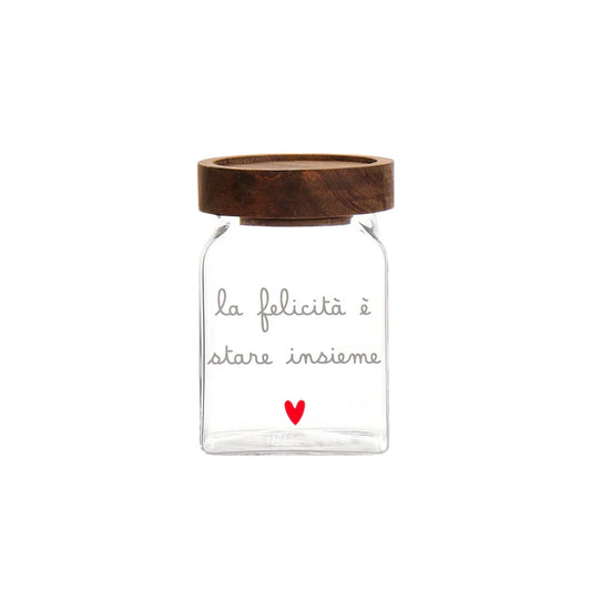Barattolo Vetro "La Felicità è stare insieme"
