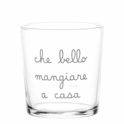 Bicchiere in vetro con decoro - Varie Scritte