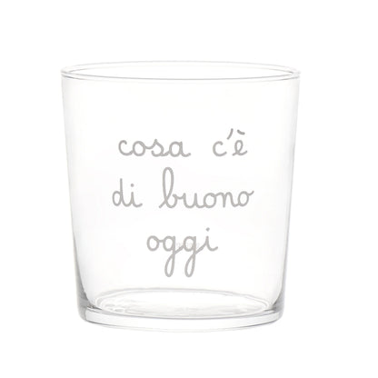 Bicchiere in vetro con decoro - Varie Scritte