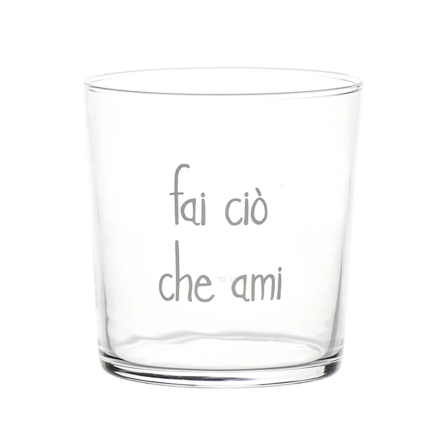 Bicchiere in vetro con decoro - Varie Scritte
