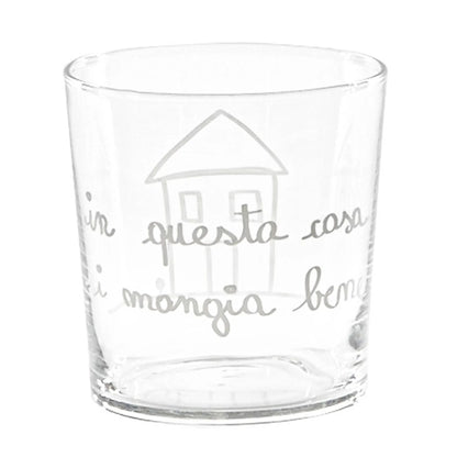 Bicchiere in vetro con decoro - Varie Scritte