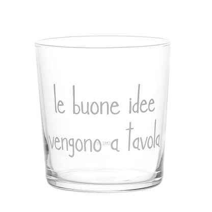 Bicchiere in vetro con decoro - Varie Scritte