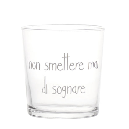 Bicchiere in vetro con decoro - Varie Scritte
