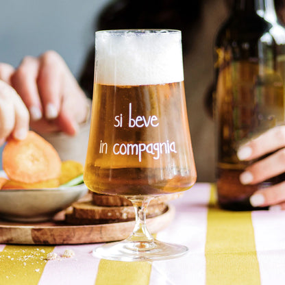 Set 2 Calici Birra "Si beve in Compagnia"