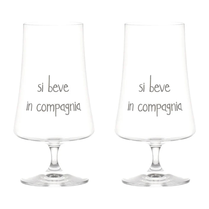 Set 2 Calici Birra "Si beve in Compagnia"