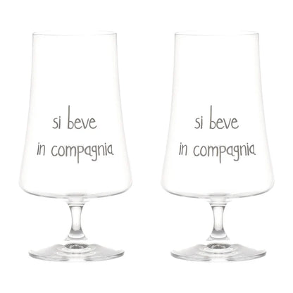 Set 2 Calici Birra "Si beve in Compagnia"