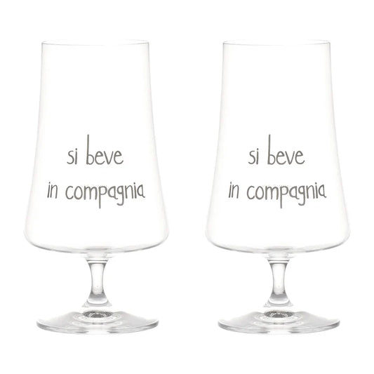 Set 2 Calici Birra "Si beve in Compagnia"