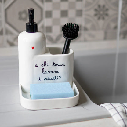 Dosasapone Porta Accessori "A chi tocca lavare i piatti"
