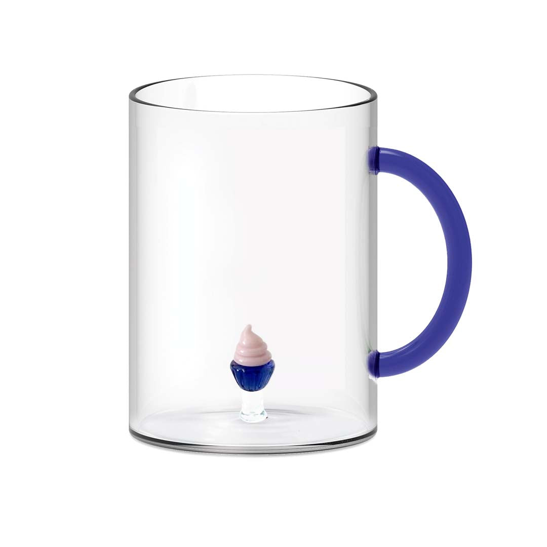Mug in vetro con soggetto