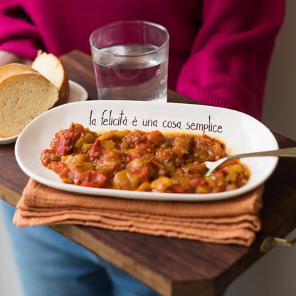 Piatto Ovale M "La Felicità è una cosa semplice"