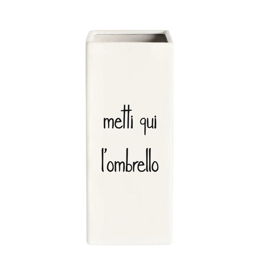 Portaombrelli in ceramica "Metti qui l'ombrello"
