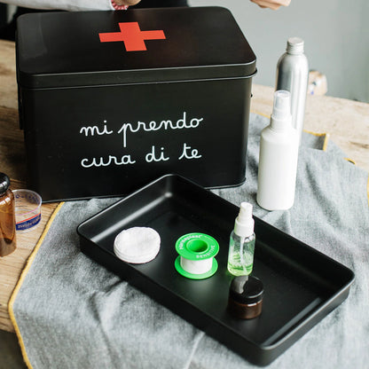 Scatola Acciaio L "Mi prendo cura di Te" - Nera