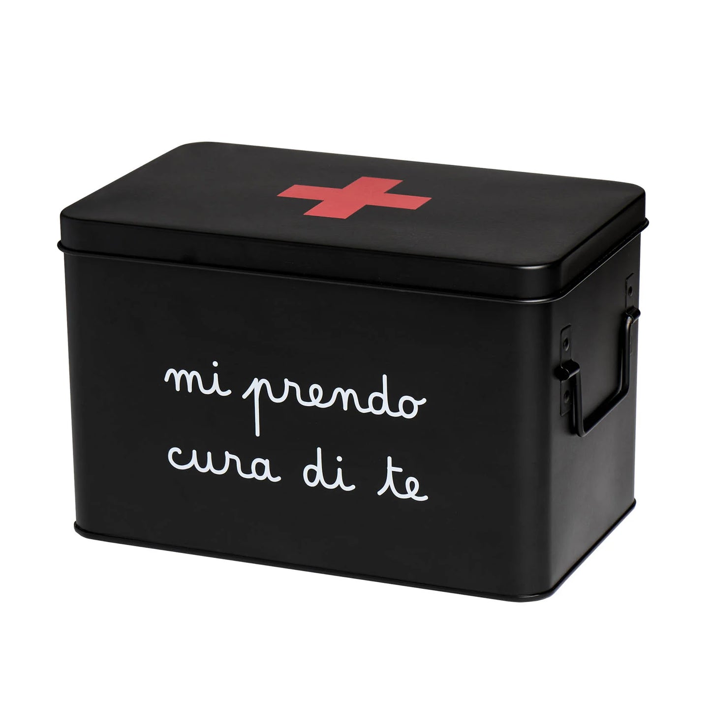 Scatola Acciaio L "Mi prendo cura di Te" - Nera