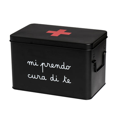Scatola Acciaio L "Mi prendo cura di Te" - Nera